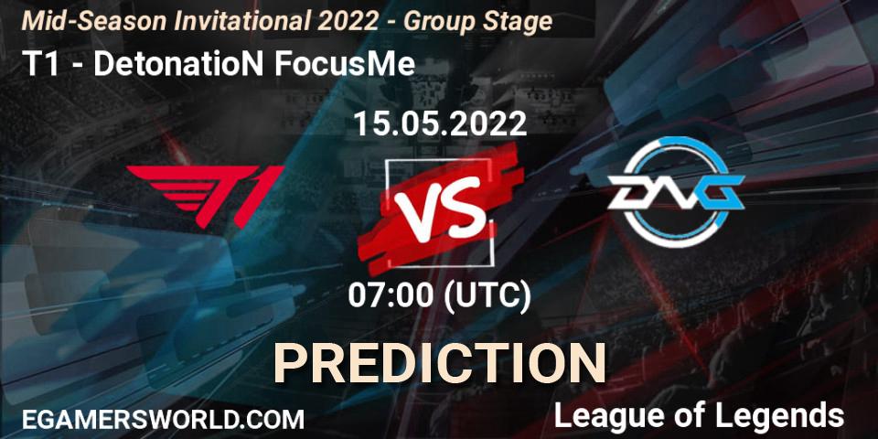 T1 - DetonatioN FocusMe: прогноз. 12.05.2022 at 13:00, LoL, Mid-Season Invitational 2022 - Group Stage