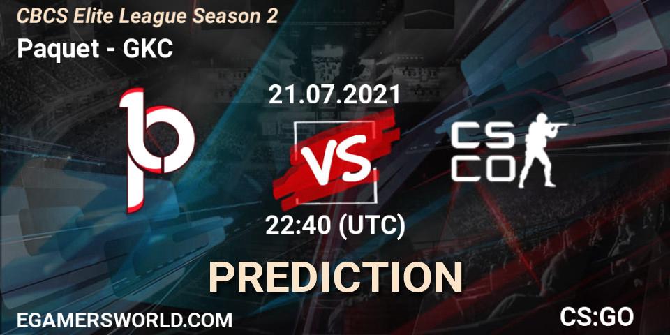 Paquetá - GKC: прогноз. 21.07.2021 at 22:40, Counter-Strike (CS2), CBCS Elite League Season 2