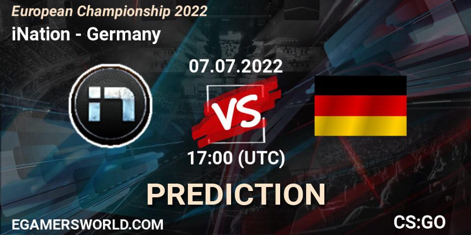iNation - Germany: прогноз. 07.07.2022 at 17:00, Counter-Strike (CS2), European Championship 2022