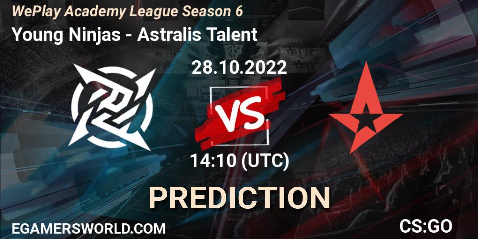 Young Ninjas - Astralis Talent: прогноз. 28.10.2022 at 14:55, Counter-Strike (CS2), WePlay Academy League Season 6