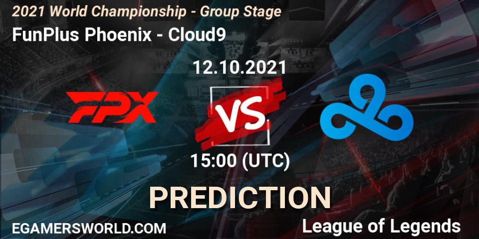 FunPlus Phoenix - Cloud9: прогноз. 12.10.2021 at 16:00, LoL, 2021 World Championship - Group Stage