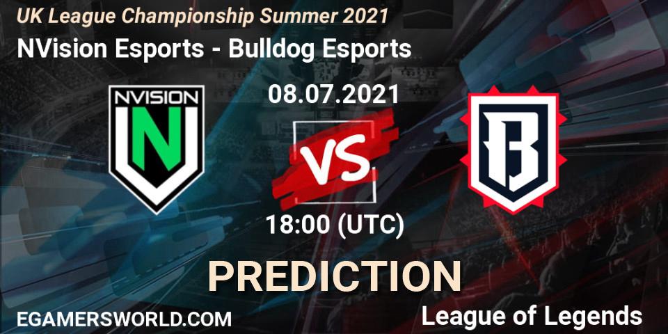 NVision Esports - Bulldog Esports: прогноз. 08.07.2021 at 18:00, LoL, UK League Championship Summer 2021