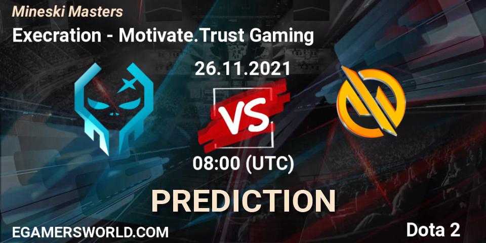 Execration - Motivate.Trust Gaming: прогноз. 26.11.2021 at 08:06, Dota 2, Mineski Masters