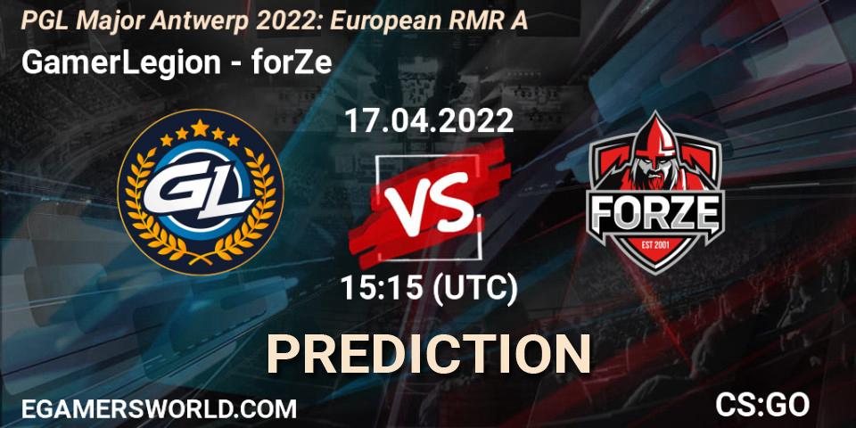 GamerLegion - forZe: прогноз. 17.04.2022 at 16:35, Counter-Strike (CS2), PGL Major Antwerp 2022: European RMR A