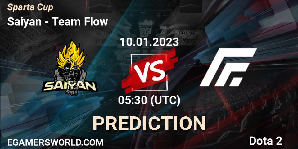Saiyan - Team Flow: прогноз. 10.01.2023 at 05:37, Dota 2, Sparta Cup