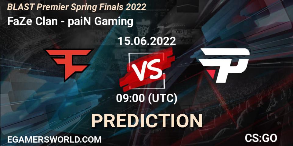 FaZe Clan - paiN Gaming: прогноз. 15.06.2022 at 09:00, Counter-Strike (CS2), BLAST Premier Spring Finals 2022 