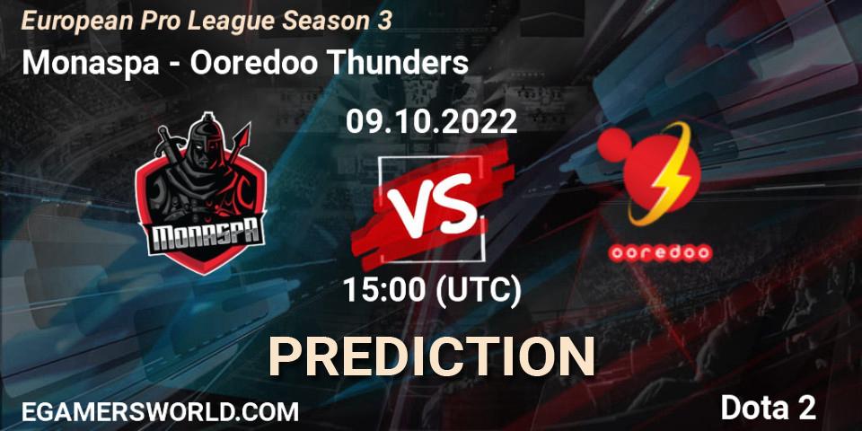 Monaspa - Ooredoo Thunders: прогноз. 09.10.2022 at 15:06, Dota 2, European Pro League Season 3 