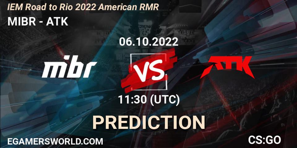 MIBR - ATK: прогноз. 06.10.2022 at 11:30, Counter-Strike (CS2), IEM Road to Rio 2022 American RMR