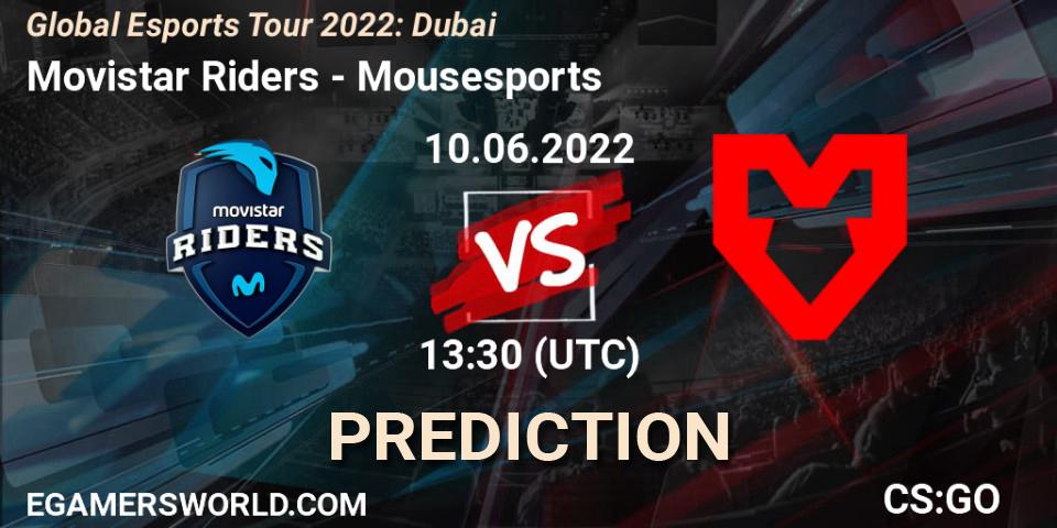 Movistar Riders - Mousesports: прогноз. 10.06.2022 at 13:30, Counter-Strike (CS2), Global Esports Tour 2022: Dubai
