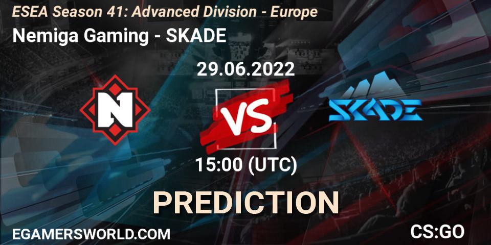 Nemiga Gaming - SKADE: прогноз. 29.06.2022 at 15:00, Counter-Strike (CS2), ESEA Season 41: Advanced Division - Europe