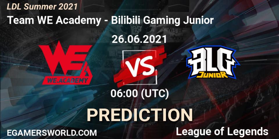 Team WE Academy - Bilibili Gaming Junior: прогноз. 26.06.2021 at 06:00, LoL, LDL Summer 2021