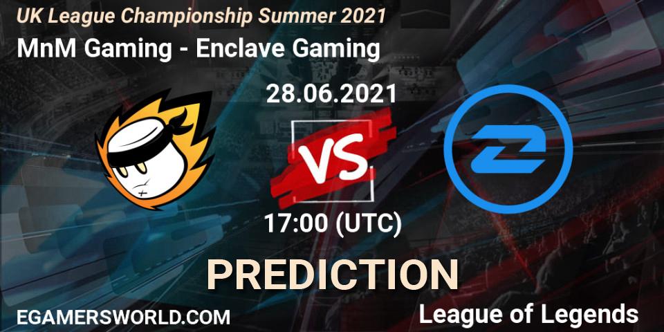 MnM Gaming - Enclave Gaming: прогноз. 28.06.2021 at 17:00, LoL, UK League Championship Summer 2021