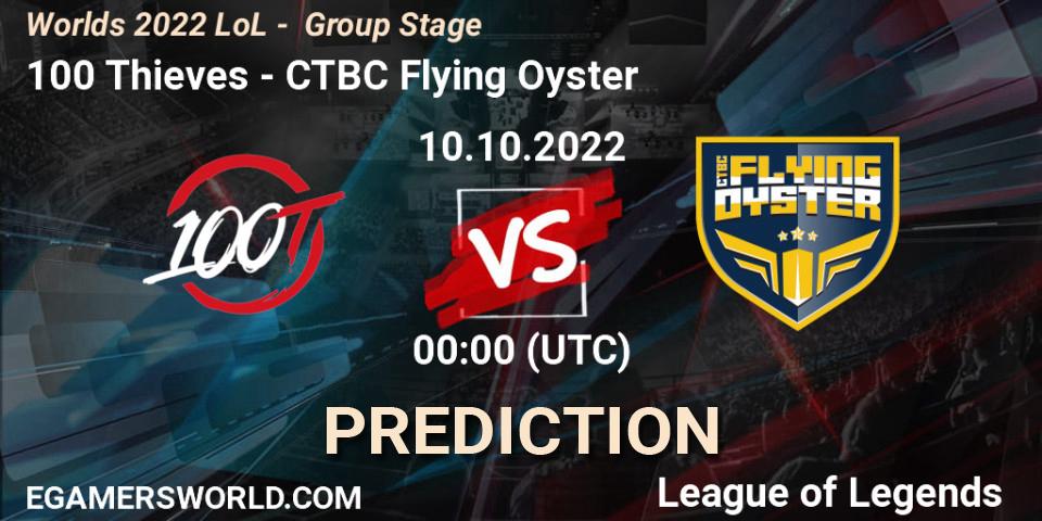 100 Thieves - CTBC Flying Oyster: прогноз. 16.10.2022 at 19:00, LoL, Worlds 2022 LoL - Group Stage