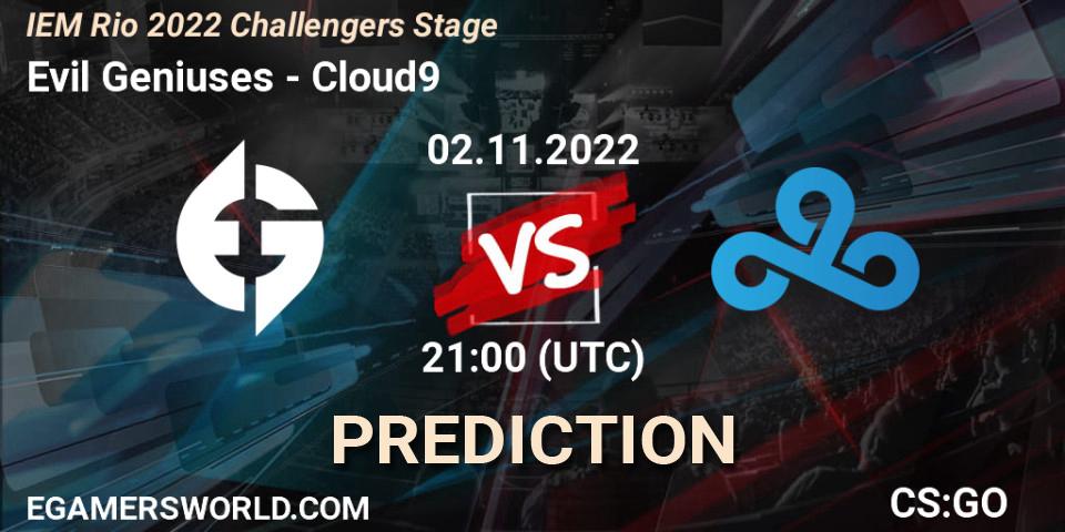 Evil Geniuses - Cloud9: прогноз. 02.11.22, CS2 (CS:GO), IEM Rio 2022 Challengers Stage