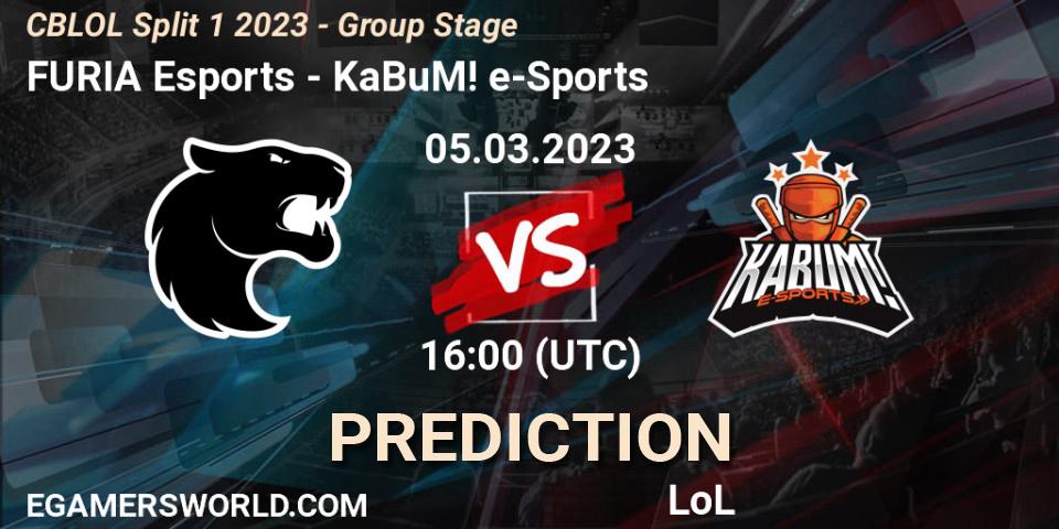 FURIA Esports - KaBuM! e-Sports: прогноз. 05.03.23, LoL, CBLOL Split 1 2023 - Group Stage