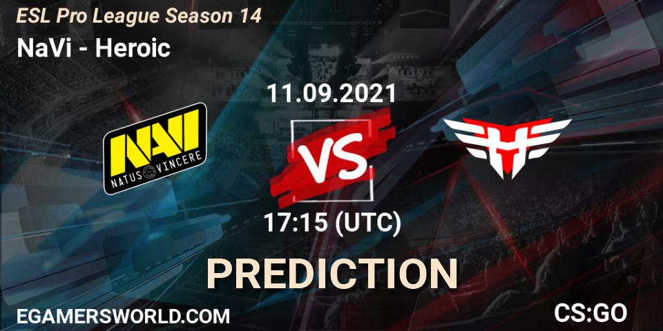 NaVi - Heroic: прогноз. 11.09.2021 at 17:15, Counter-Strike (CS2), ESL Pro League Season 14