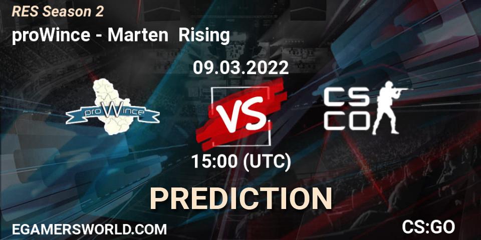 proWince - Marten Rising: прогноз. 09.03.2022 at 18:00, Counter-Strike (CS2), RES Season 2