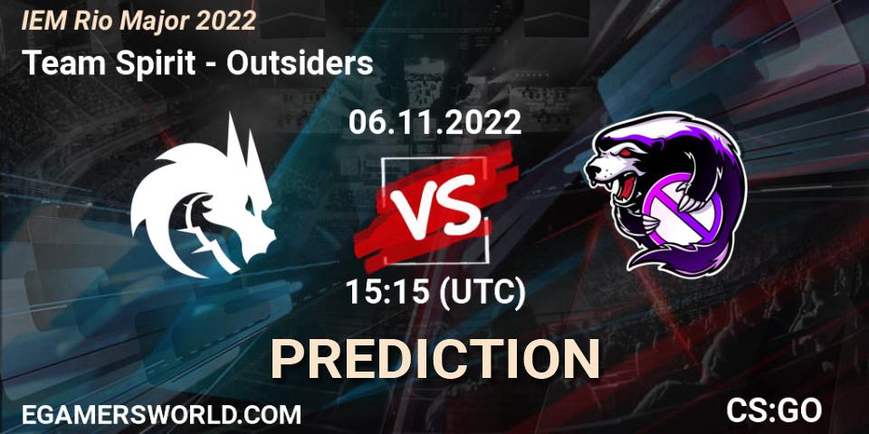 Team Spirit - Outsiders: прогноз. 06.11.2022 at 15:40, Counter-Strike (CS2), IEM Rio Major 2022