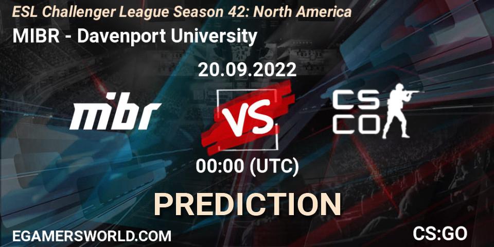 MIBR - Davenport University: прогноз. 20.09.22, CS2 (CS:GO), ESL Challenger League Season 42: North America