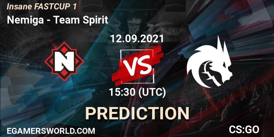 Nemiga - Team Spirit: прогноз. 12.09.2021 at 15:30, Counter-Strike (CS2), Insane FASTCUP 1