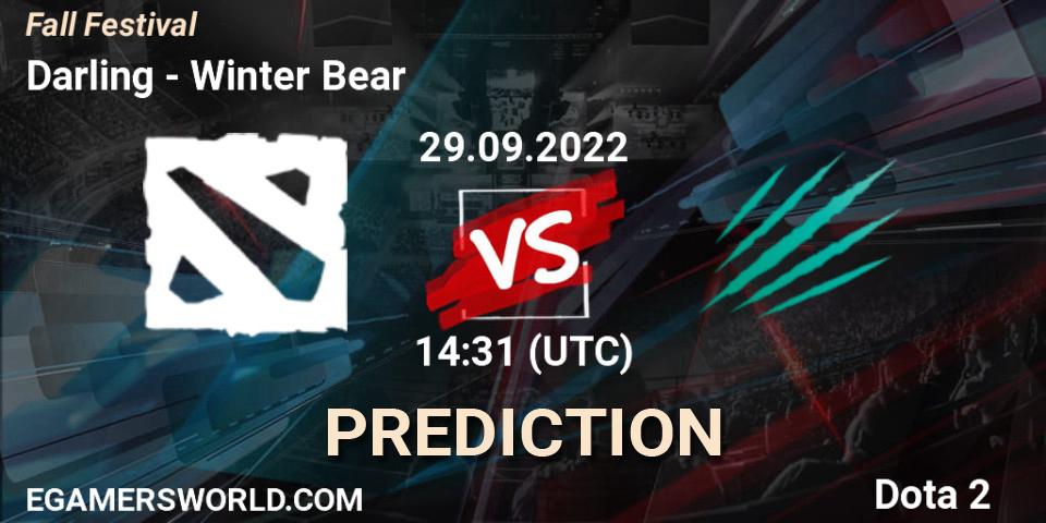 Darling - Winter Bear: прогноз. 29.09.2022 at 14:31, Dota 2, Fall Festival