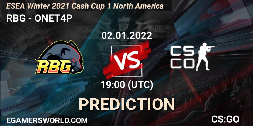 RBG - ONET4P: прогноз. 02.01.2022 at 19:00, Counter-Strike (CS2), ESEA Cash Cup: North America - Winter 2022 #1