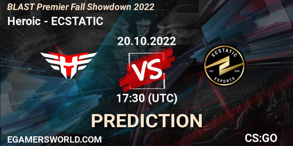 Heroic - ECSTATIC: прогноз. 20.10.2022 at 18:40, Counter-Strike (CS2), BLAST Premier Fall Showdown 2022 Europe