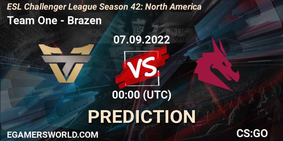 Team One - Brazen: прогноз. 24.09.22, CS2 (CS:GO), ESL Challenger League Season 42: North America