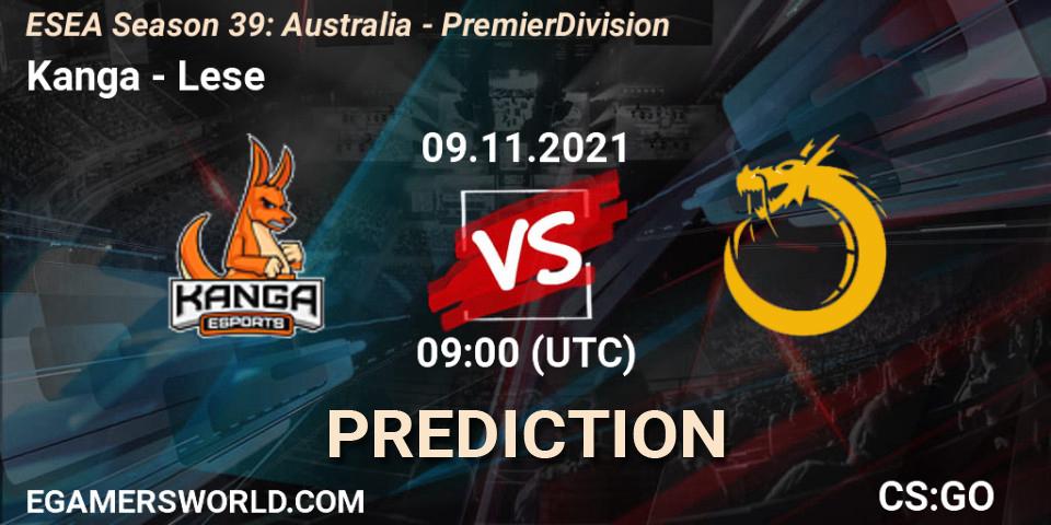 Kanga - Lese: прогноз. 09.11.2021 at 09:00, Counter-Strike (CS2), ESEA Season 39: Australia - Premier Division