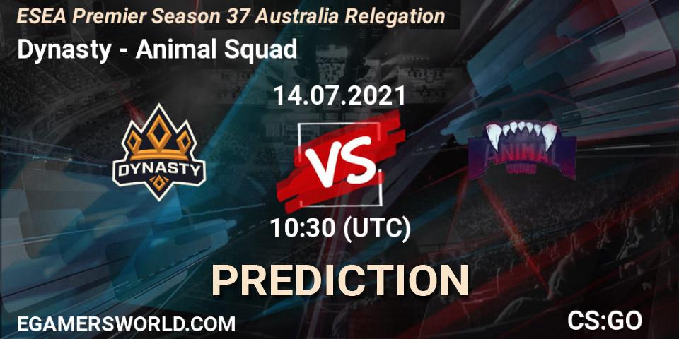 Dynasty - Animal Squad: прогноз. 14.07.2021 at 11:00, Counter-Strike (CS2), ESEA Premier Season 37 Australia Relegation