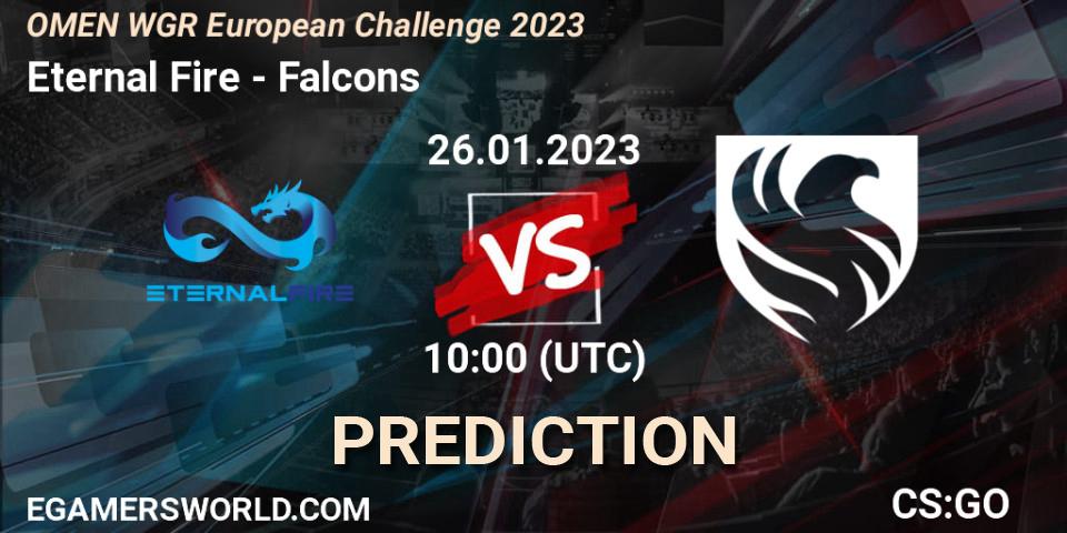 Eternal Fire - Falcons: прогноз. 26.01.2023 at 10:00, Counter-Strike (CS2), OMEN WGR European Challenge 2023
