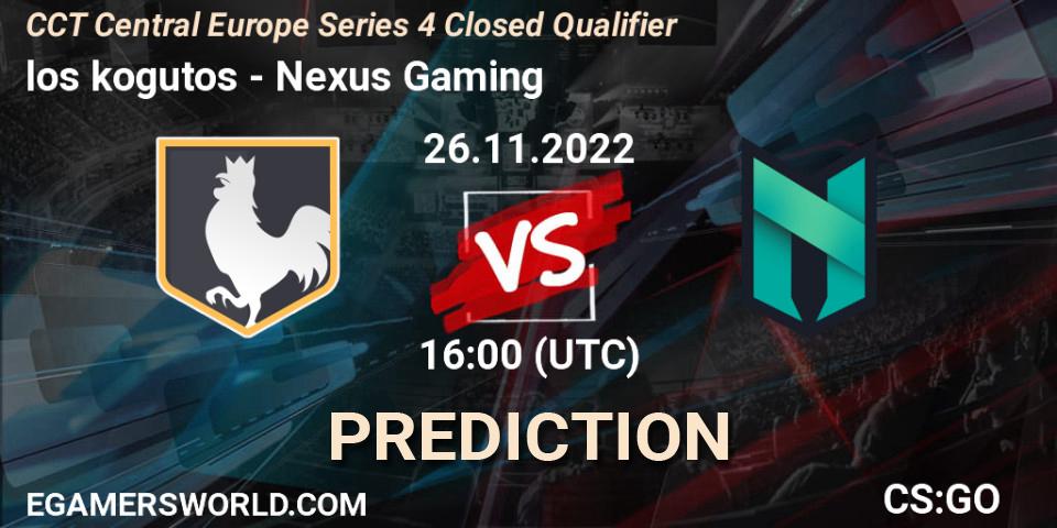 los kogutos - Nexus Gaming: прогноз. 26.11.2022 at 17:00, Counter-Strike (CS2), CCT Central Europe Series 4 Closed Qualifier