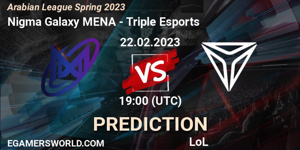 Nigma Galaxy MENA - Triple Esports: прогноз. 22.02.23, LoL, Arabian League Spring 2023