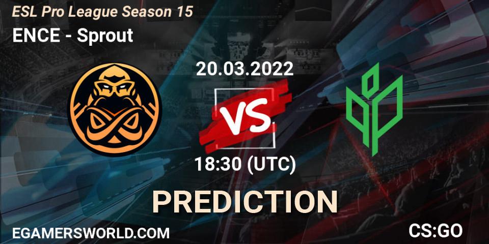 ENCE - Sprout: прогноз. 20.03.2022 at 19:00, Counter-Strike (CS2), ESL Pro League Season 15