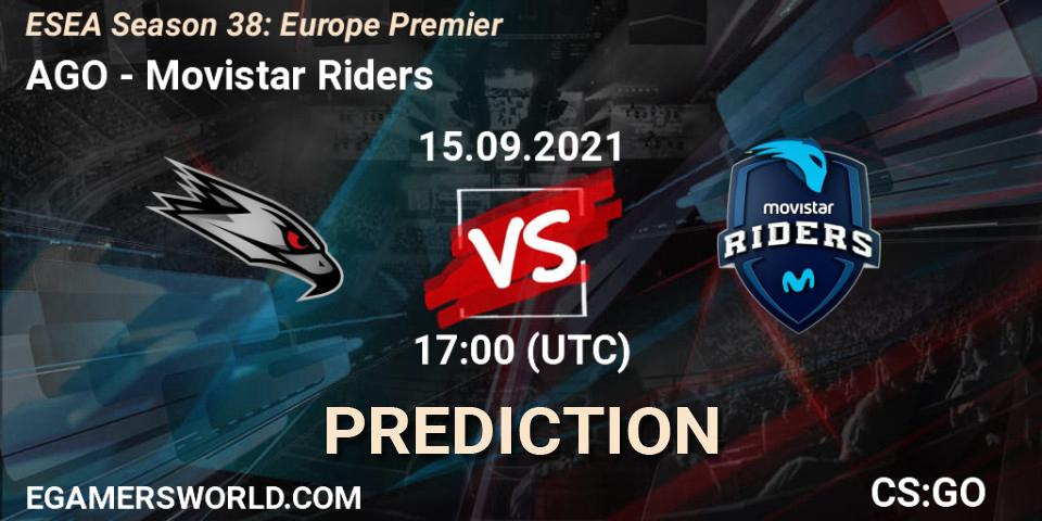 AGO - Movistar Riders: прогноз. 15.09.2021 at 17:05, Counter-Strike (CS2), ESEA Season 38: Europe Premier
