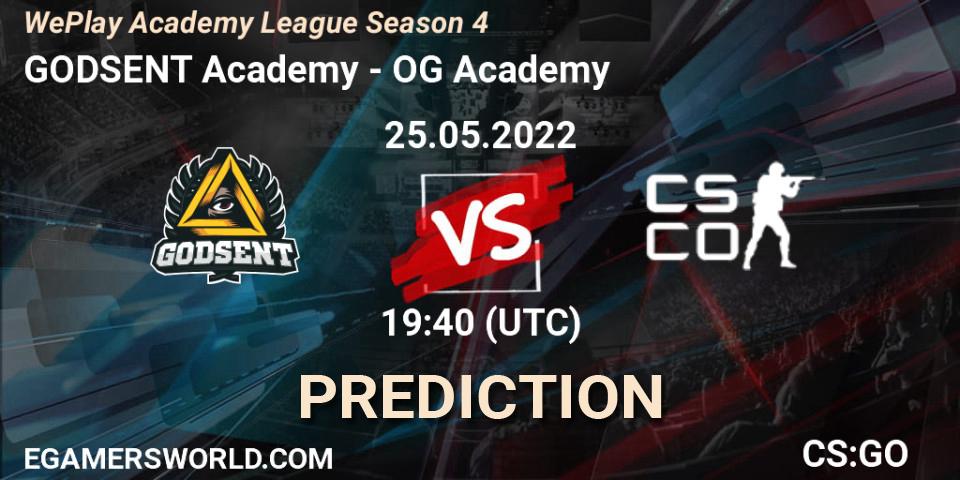 GODSENT Academy - OG Academy: прогноз. 25.05.2022 at 17:55, Counter-Strike (CS2), WePlay Academy League Season 4