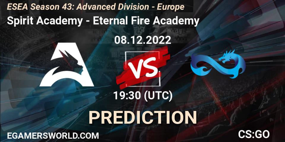 Spirit Academy - Eternal Fire Academy: прогноз. 08.12.22, CS2 (CS:GO), ESEA Season 43: Advanced Division - Europe
