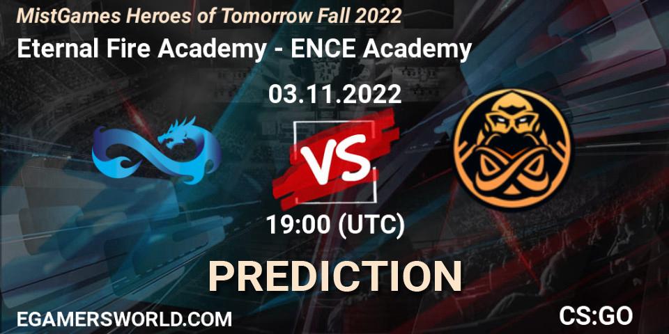 Eternal Fire Academy - ENCE Academy: прогноз. 03.11.2022 at 19:25, Counter-Strike (CS2), MistGames Heroes of Tomorrow Fall 2022