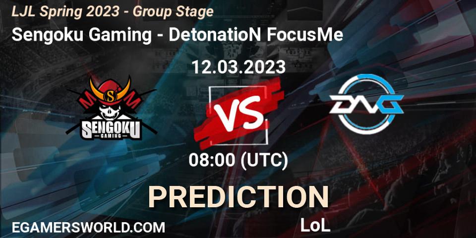 Sengoku Gaming - DetonatioN FocusMe: прогноз. 12.03.2023 at 08:00, LoL, LJL Spring 2023 - Group Stage