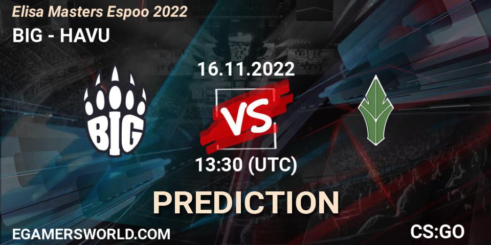 BIG - HAVU: прогноз. 16.11.2022 at 14:30, Counter-Strike (CS2), Elisa Masters Espoo 2022