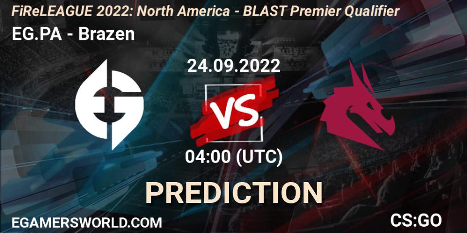 EG.PA - Brazen: прогноз. 24.09.22, CS2 (CS:GO), FiReLEAGUE 2022: North America - BLAST Premier Qualifier
