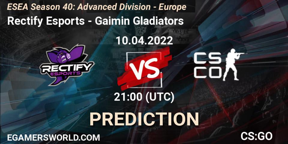 Rectify Esports - Gaimin Gladiators: прогноз. 10.04.2022 at 20:00, Counter-Strike (CS2), ESEA Season 40: Advanced Division - Europe