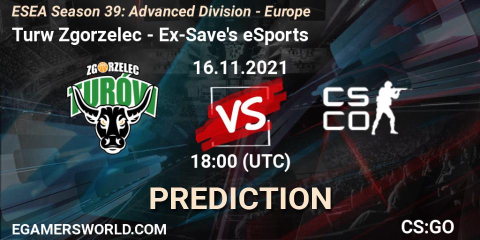 Turów Zgorzelec - Ex-Save's eSports: прогноз. 16.11.2021 at 18:00, Counter-Strike (CS2), ESEA Season 39: Advanced Division - Europe