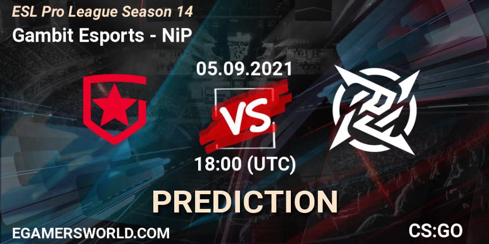 Gambit Esports - NiP: прогноз. 05.09.2021 at 18:00, Counter-Strike (CS2), ESL Pro League Season 14