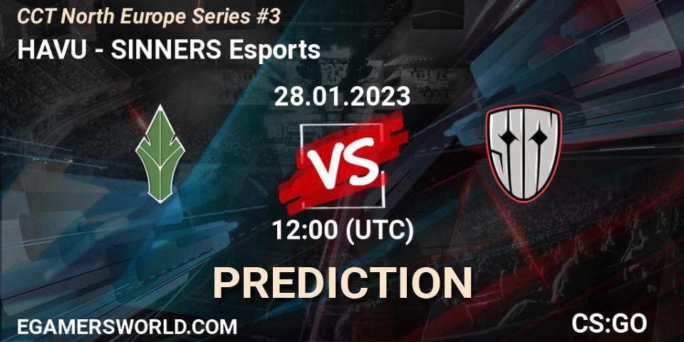 HAVU - SINNERS Esports: прогноз. 28.01.23, CS2 (CS:GO), CCT North Europe Series #3