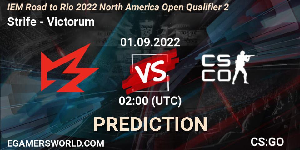 Strife - Victorum: прогноз. 01.09.2022 at 02:00, Counter-Strike (CS2), IEM Road to Rio 2022 North America Open Qualifier 2