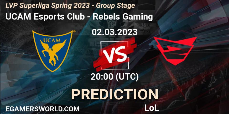 UCAM Esports Club - Rebels Gaming: прогноз. 02.03.2023 at 19:00, LoL, LVP Superliga Spring 2023 - Group Stage