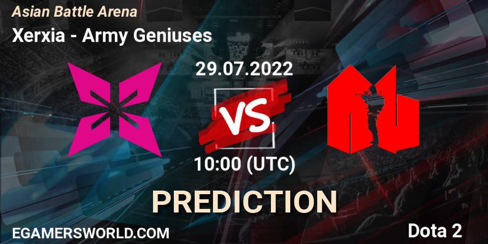 Xerxia - Army Geniuses: прогноз. 29.07.2022 at 10:00, Dota 2, Asian Battle Arena