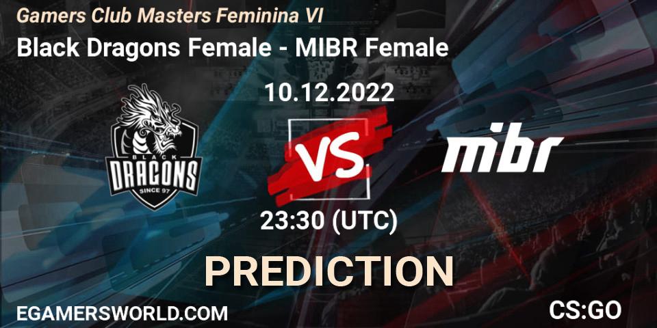 Black Dragons Female - MIBR Female: прогноз. 11.12.2022 at 00:00, Counter-Strike (CS2), Gamers Club Masters Feminina VI