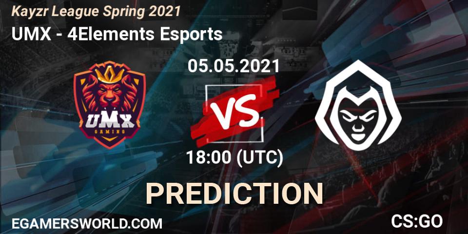 UMX - 4Elements Esports: прогноз. 05.05.2021 at 18:00, Counter-Strike (CS2), Kayzr League Spring 2021